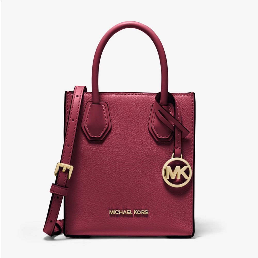Michael kors Mercer Extra-Small Mulberry Pebbled Leather Crossbody Bag